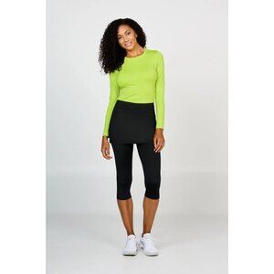 NEW Sofibella Abaza Tennis Skirt Skort Attached Capri Leggings BLACK MEDIUM UV
